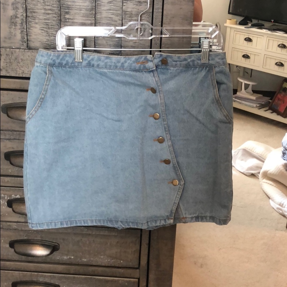 Cute button up denim skirt